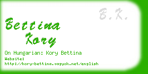 bettina kory business card